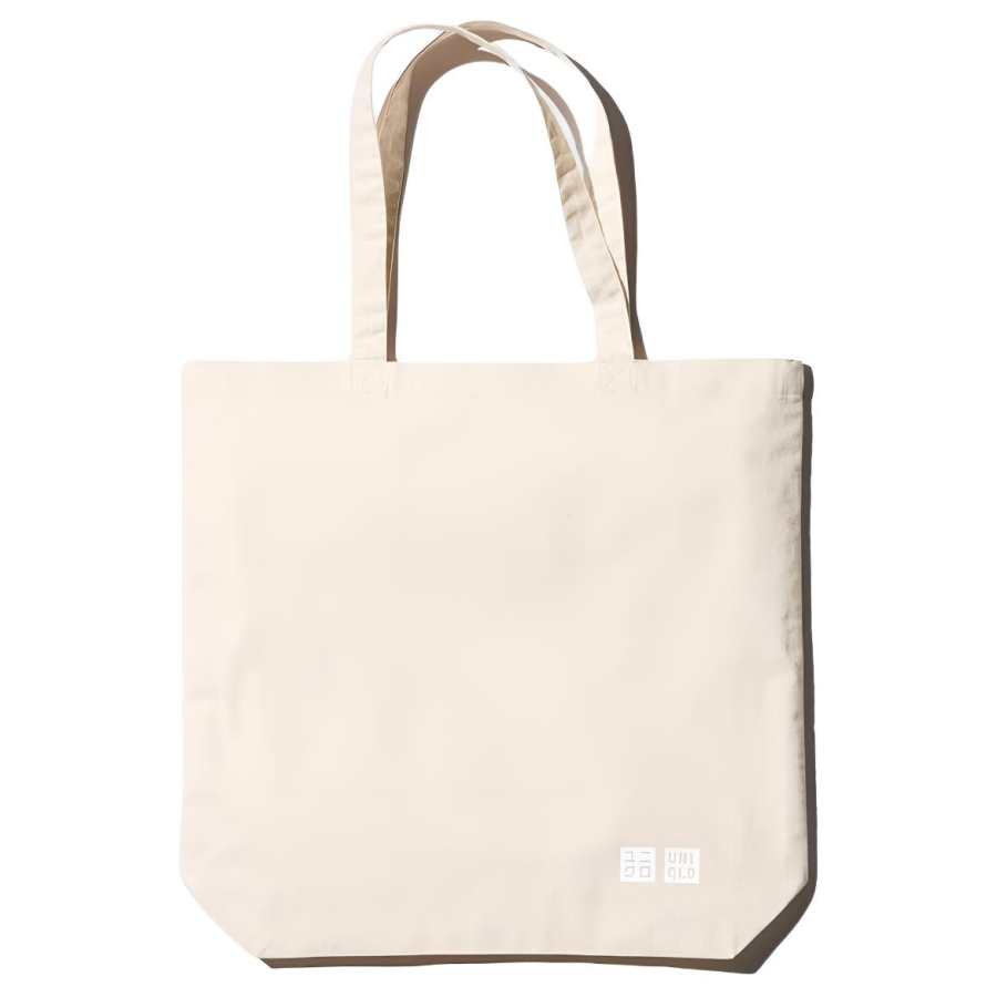 UNIQLO Cotton Tote Bag, Shopping Bag, Handbag Unisex Beige