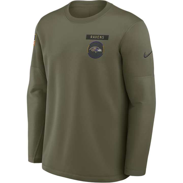 Nike Nike Baltimore Ravens Salute to Service Sideline Triumphant Win Coach Men's Nike Nfl Pullover Crew