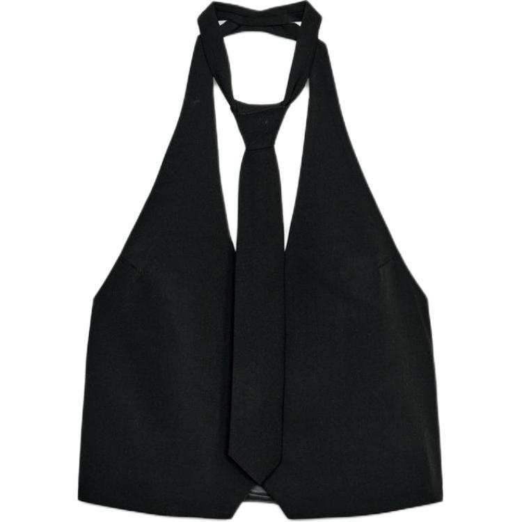 ZARA Tank Tops Women's Black Moderate Halter Neck