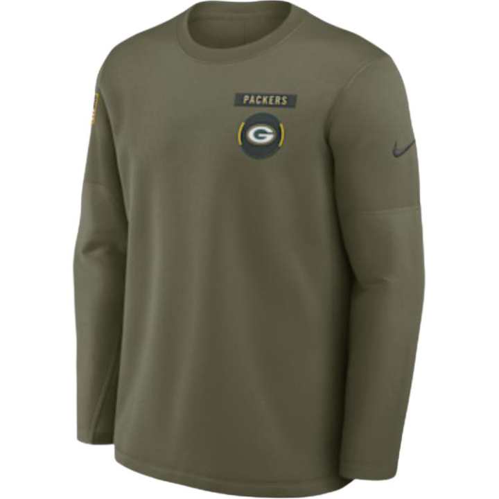 Nike Nike Green Bay Packers Salute to Service Sideline Triumphant Win Coach Men's Nike Nfl Pullover Crew