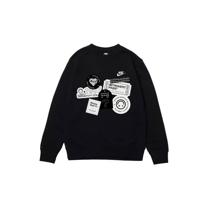 Nike Nike Sweatshirts Men's Black Crew Neck Moderate Regular