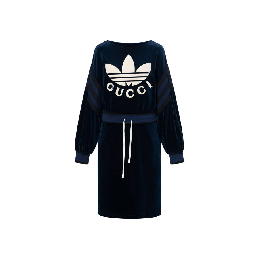 GUCCI x Adidas Originals Long Sleeved Dress Women's Blue