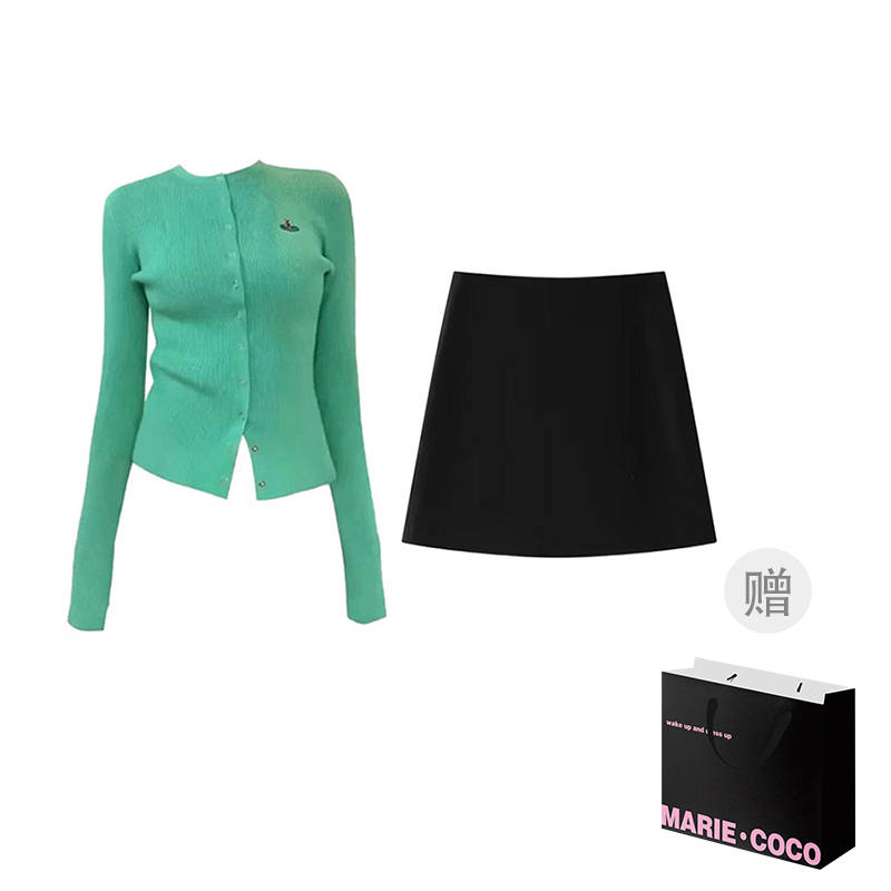 MARIE·COCO Two Piece Skirt Sets Women's Crew Neck Moderate Short