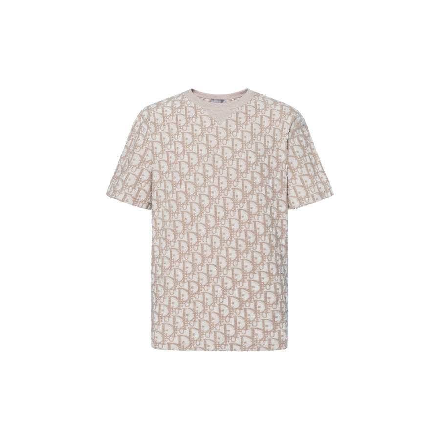 DIOR DIOR T Shirts Men's Beige Crew Neck Moderate