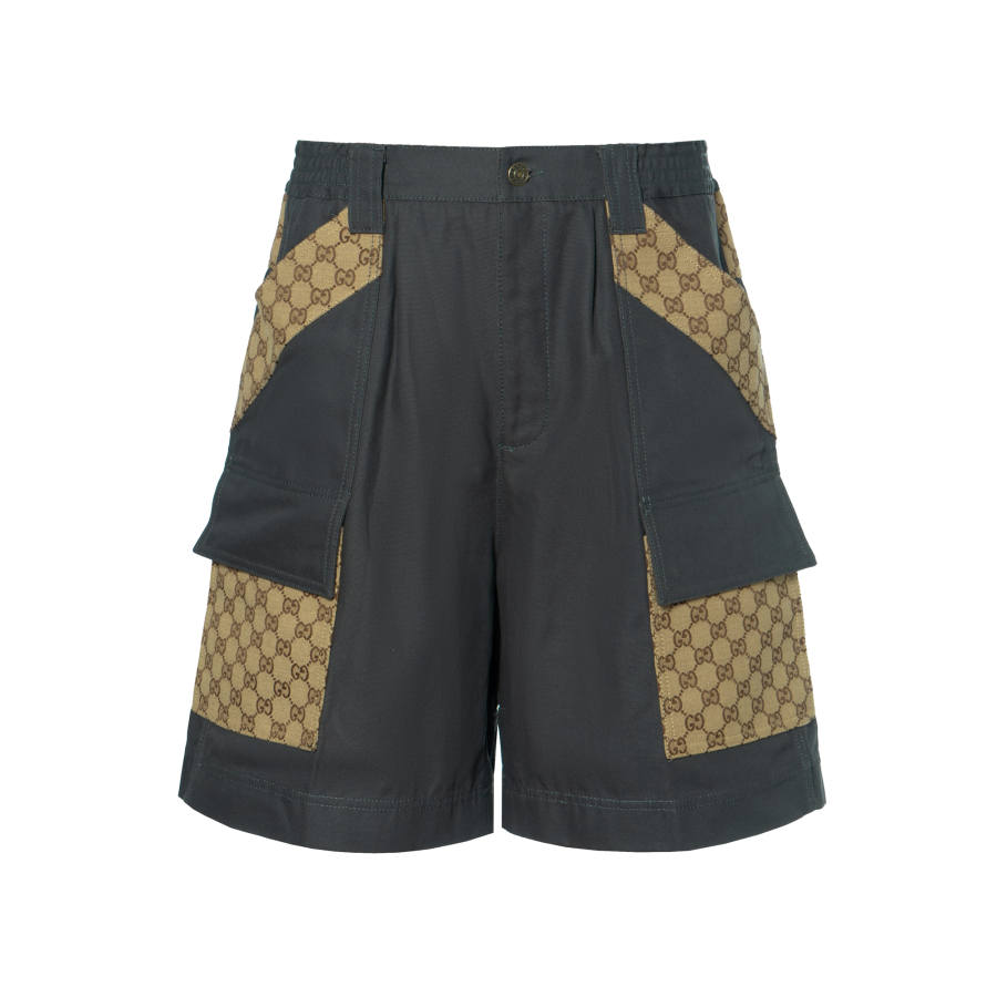 GUCCI GUCCI Cotton Canvas Bermuda Gg Insert Shorts