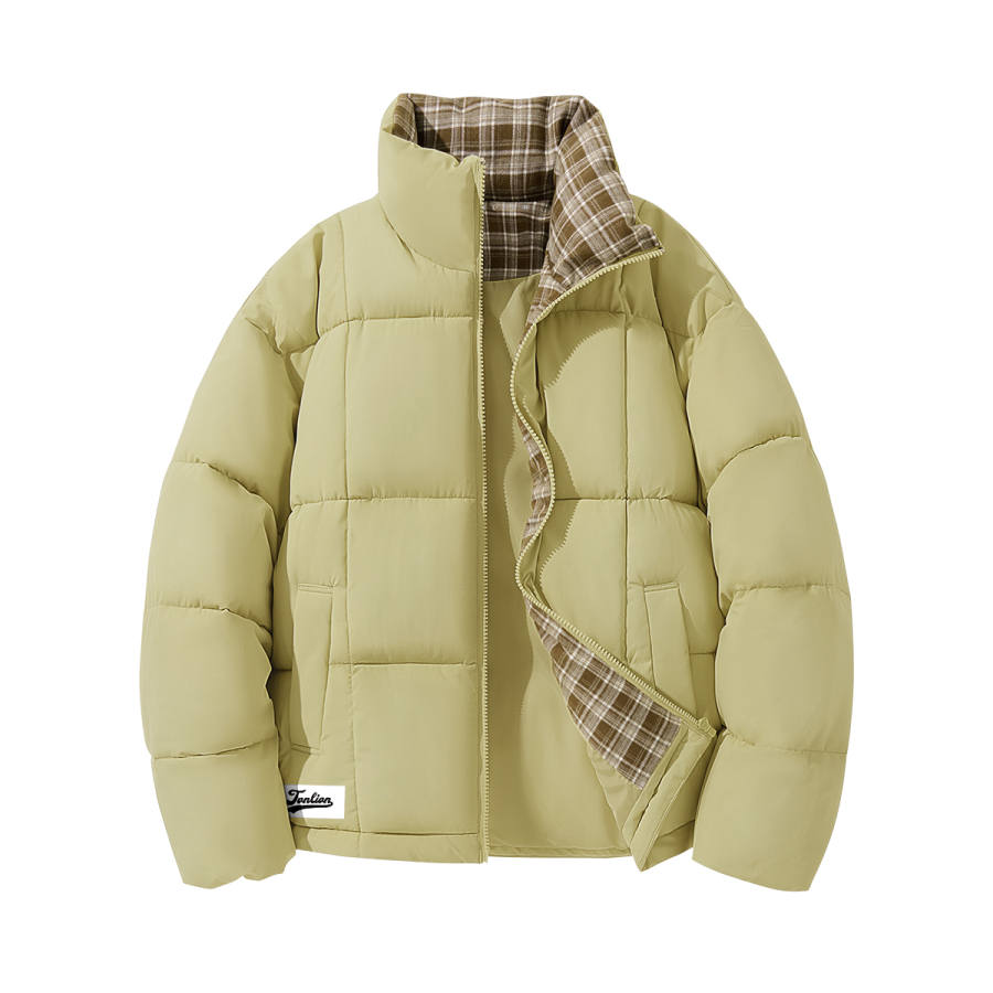 Tonlion Puffer Jackets Women's Stand Collar Thickened Patchwork Puffer Jacket
