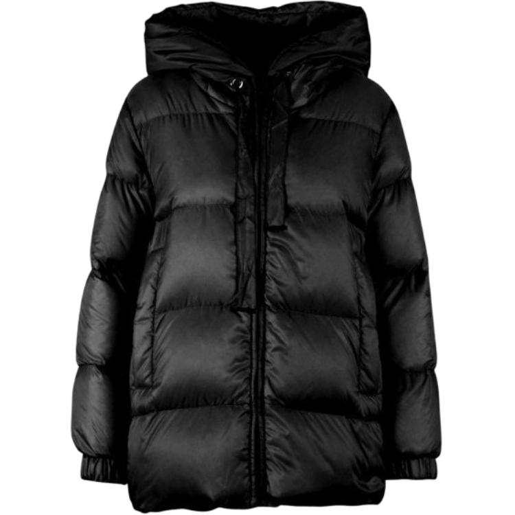 MaxMara Puffer Jackets Women's Black Hooded Non Detachable Moderate Straight Fit