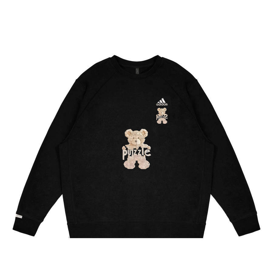Adidas Adidas LABEL Sweatshirts Unisex Black Crew Neck Moderate Regular