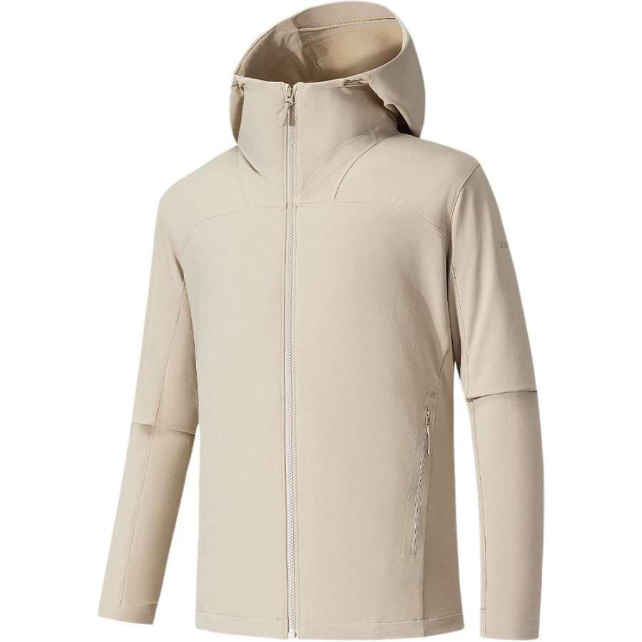 ANTA ANTA Jackets Men's Hazelnut Rice Hooded Moderate Soft Shell