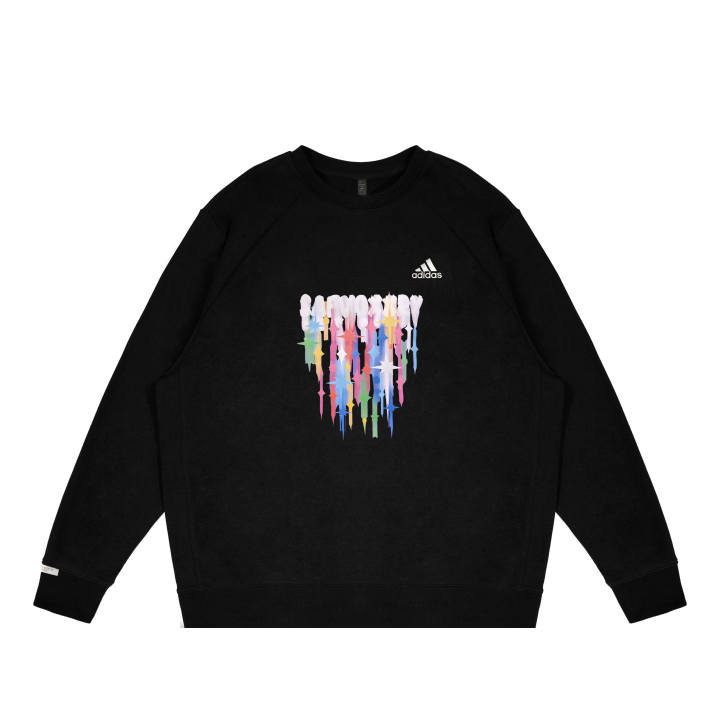 Adidas Adidas LABEL Sweatshirts Unisex Black Crew Neck Moderate Regular