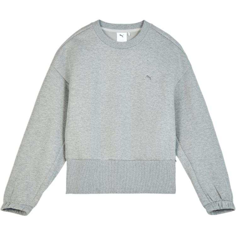 PUMA Sweatshirts Women's Medium Heather Gray Crew Neck Moderate