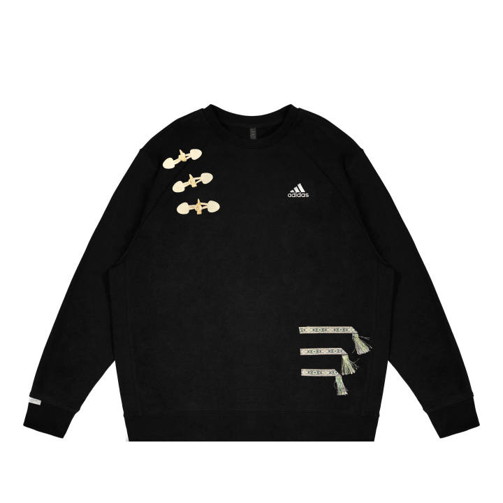 Adidas Adidas LABEL Sweatshirts Unisex Black Crew Neck Moderate Regular