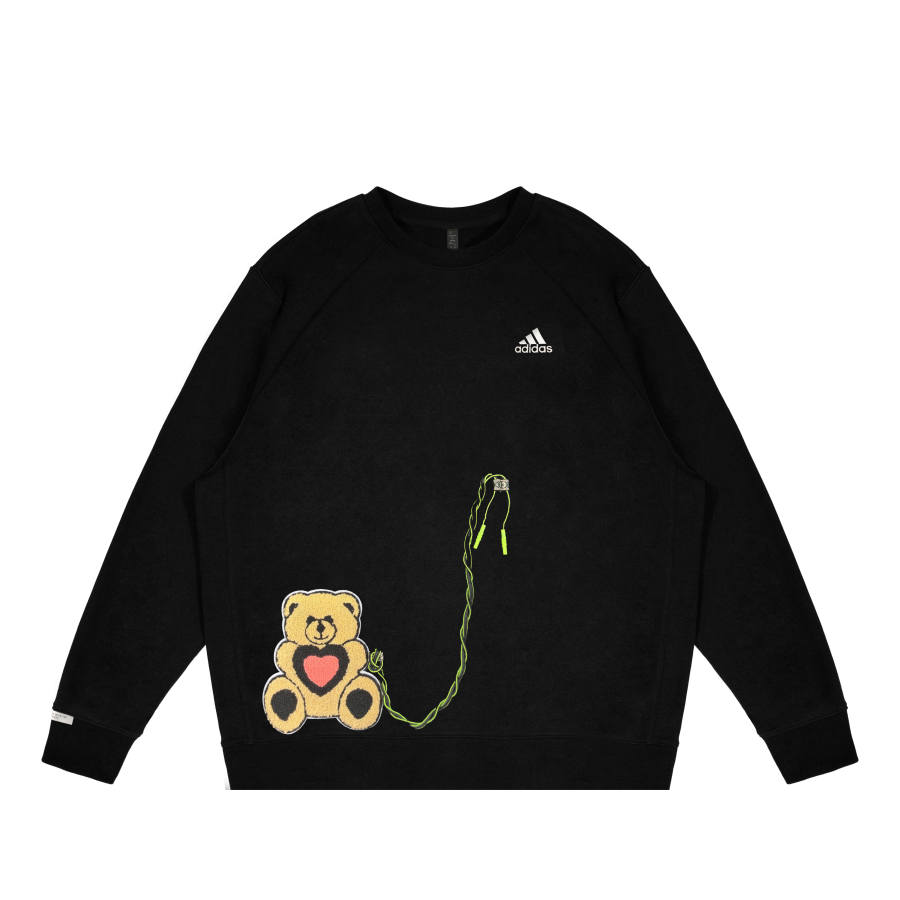 Adidas Adidas LABEL Sweatshirts Unisex Black Crew Neck Moderate Regular