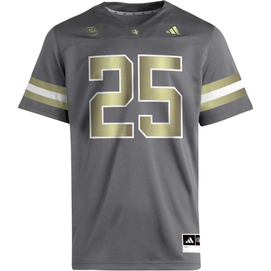 Adidas Adidas Free Shipping With AdiClub Georgia Tech Yellow Jackets Premier Alternate Football Jersey