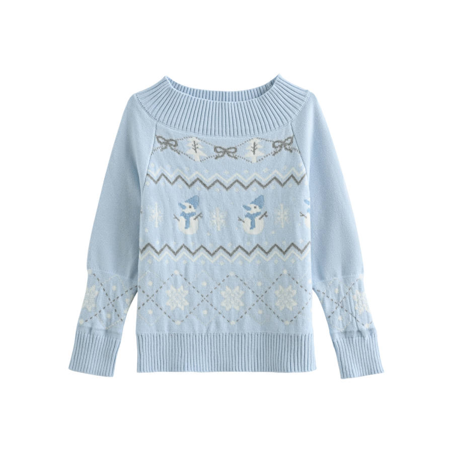 SNBL Knitwear Women's Blue Boat Neck Moderate