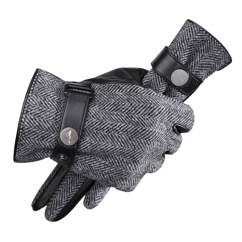 SEPTWOLVES Fleece Lined For Warmth And Wind Protection Thickened Sheepskin Glove QPL Men's
