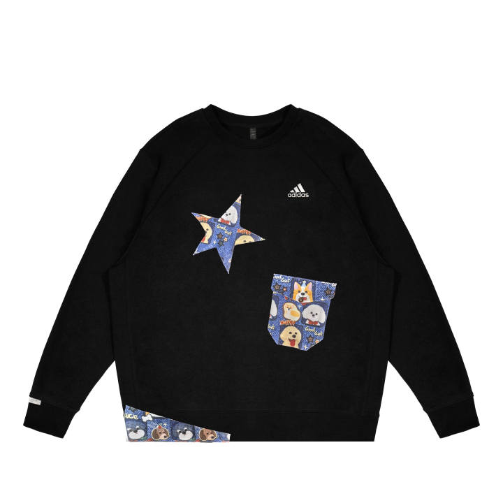 Adidas Adidas LABEL Sweatshirts Unisex Black Crew Neck Moderate Regular