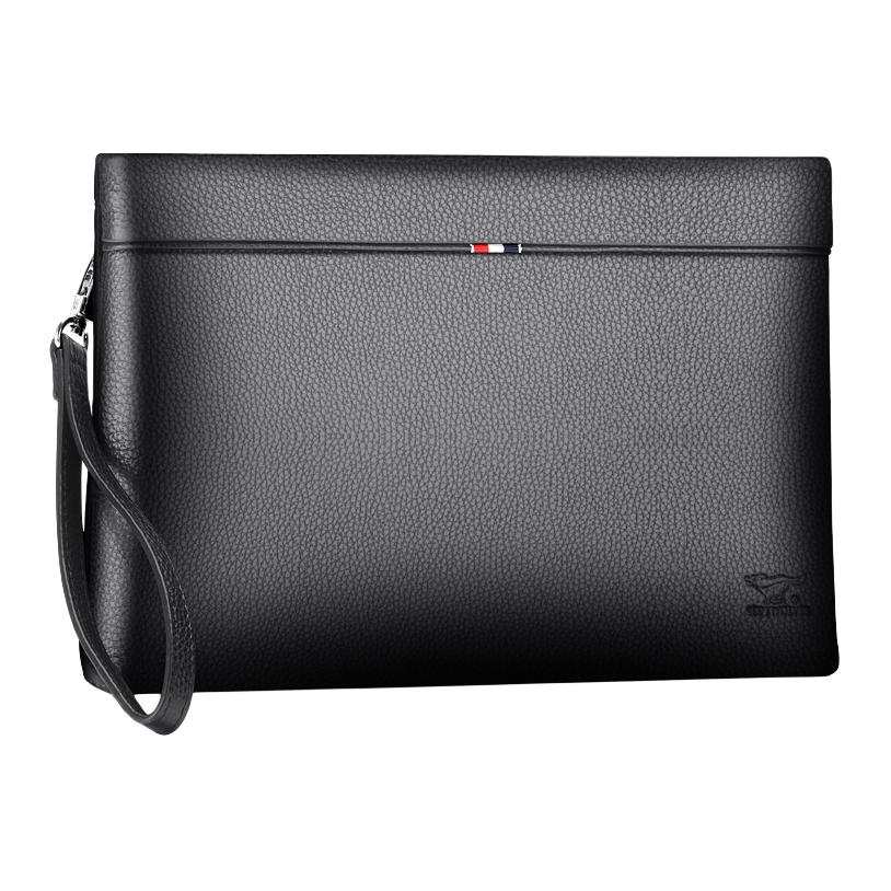 SEPTWOLVES SEPTWOLVES Cow Leather Clutch Men's Black