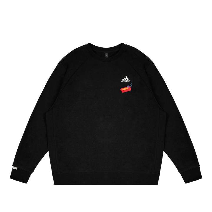 Adidas Adidas LABEL Sweatshirts Unisex Black Crew Neck Moderate Regular