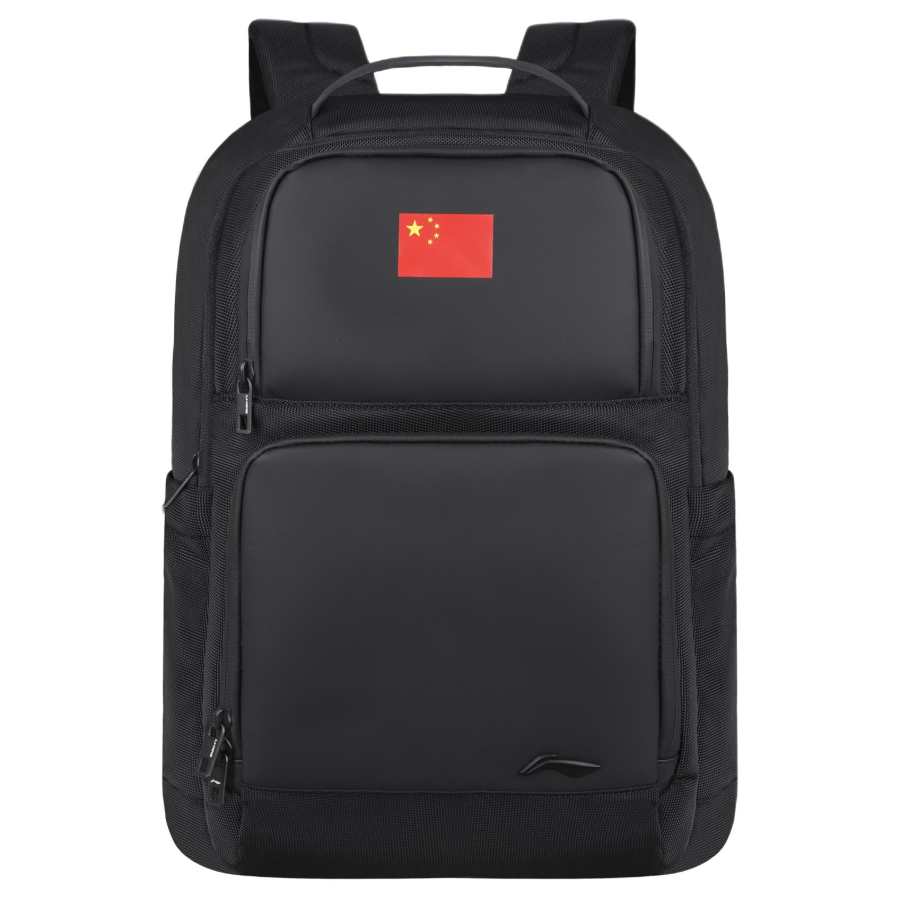 Li-Ning Li Ning Polyester With PU Backpack Regular Unisex Black