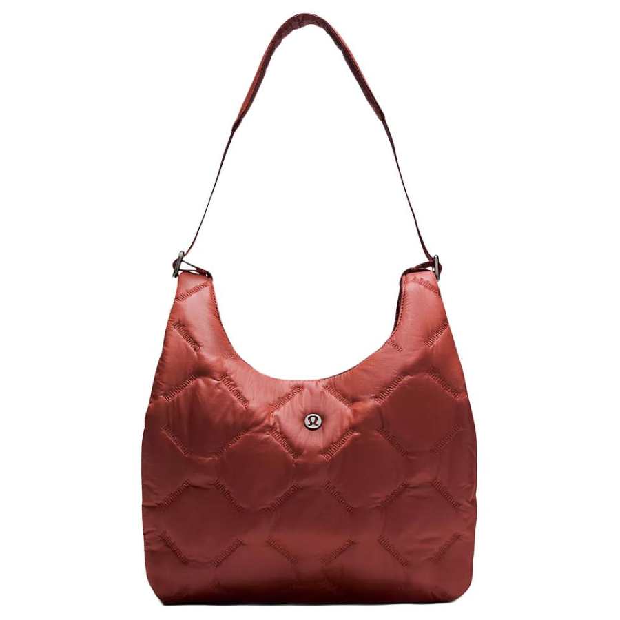 Lululemon Quilty Pleasures Nylon Shoulder Bag Mini Women's Rock Wood Orange
