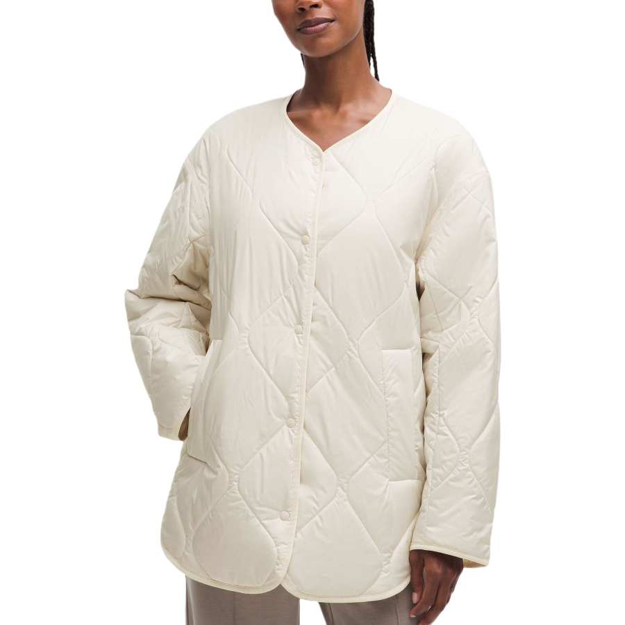 Lululemon Quilted Thermal Quilting V Neck Single Breasted Fleece Lined Long Sleeved Shirt Jacket Women's