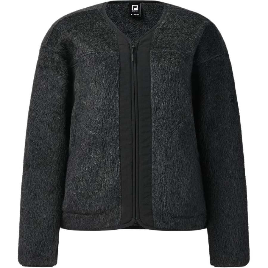 FILA Knitwear Women's Pitch Black V Neck Moderate