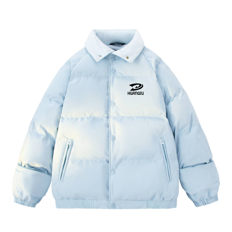 HUANQIU Puffer Jackets Unisex Lapel Moderate Padded Puffer Jacket