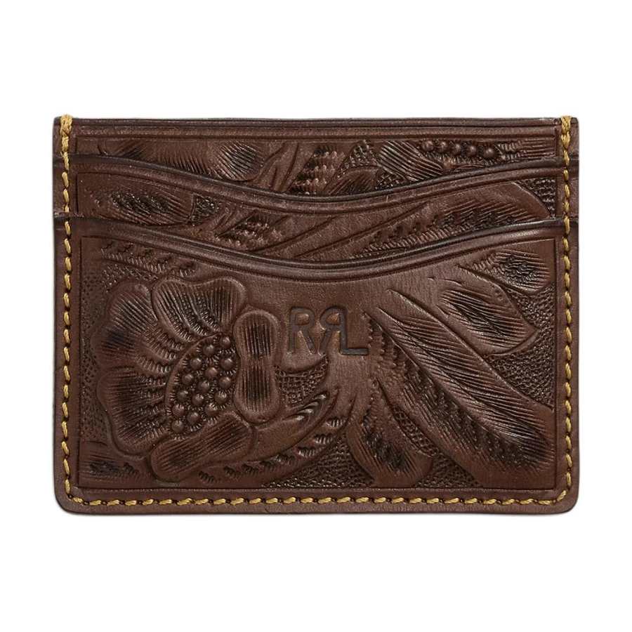 Double RL Ralph Lauren Leather Card Holder Regular Men's Brown
