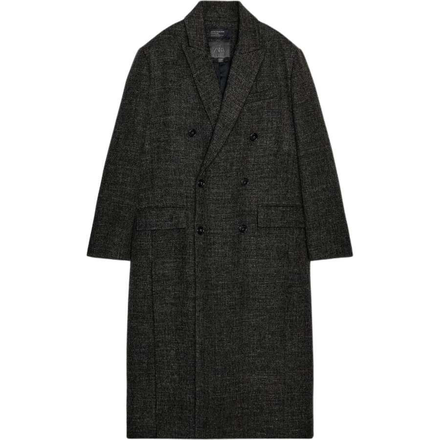 ZARA ZW Coats Women's Zebra Print Brown Lapel Moderate