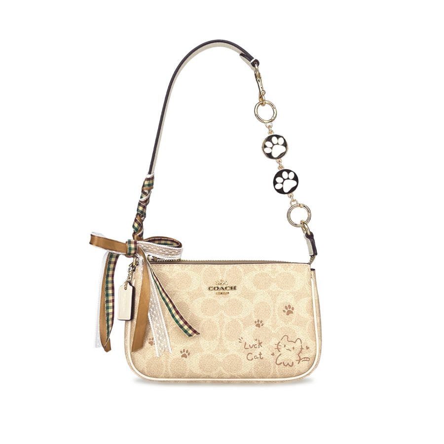 COACH COACH PVC Shoulder Bag Small Women's Khaki