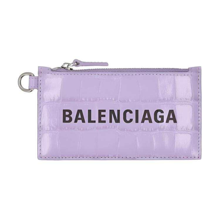 Balenciaga Cash Cow Leather Card Holder Women's Light Purple