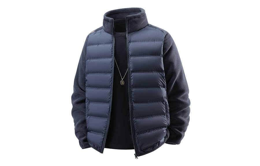 Jeep Outdoor Casual Stand Collar Thermal Soft Skin Friendly Fleece Lined Lightweight Plus Size Down Jacket Unisex