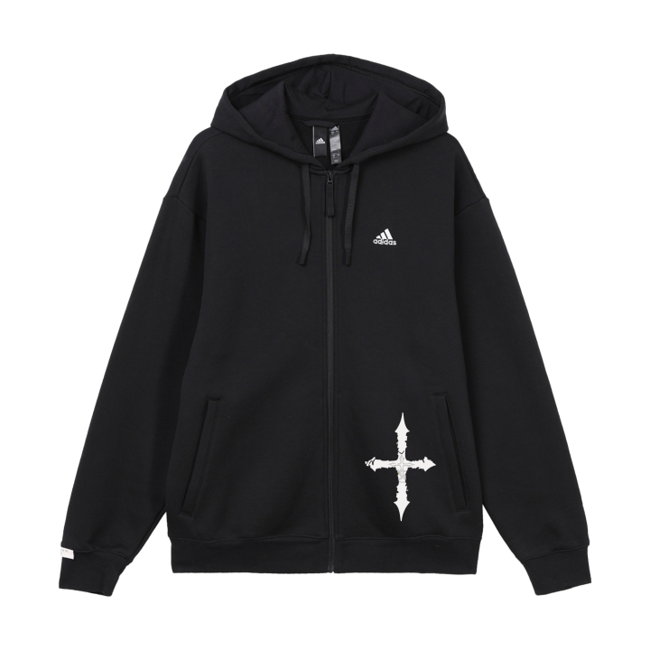 Adidas Adidas Jackets Unisex Black Hooded Fleece Lined Other