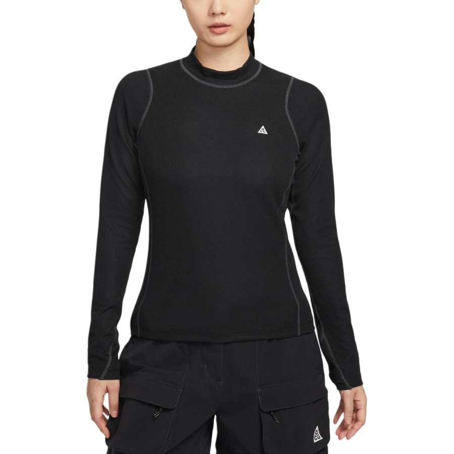 Nike Nike ACG T Shirts Women's Black/Coal Black/Peak White Stand Collar Moderate