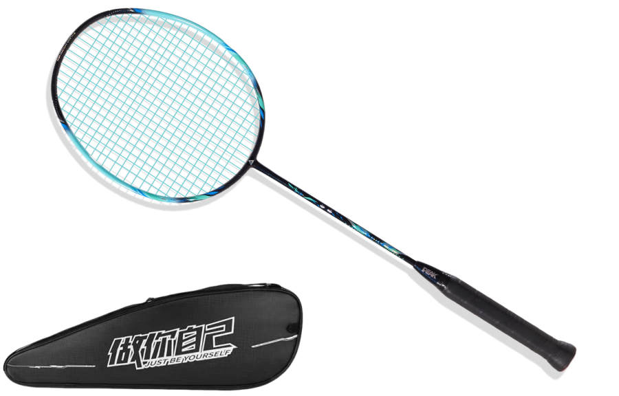 PEAK Full Carbon Badminton Rackets Speed Type Enhanced Swing Speed Entry level 675MM Unisex 5U/G6 Thunderstorm Teal