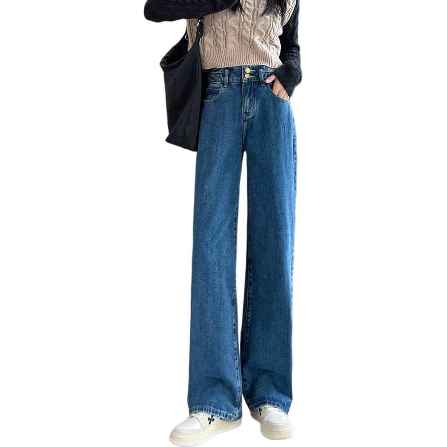 Tonlion Jeans Women's Medium Blue Moderate Wide Leg Pants