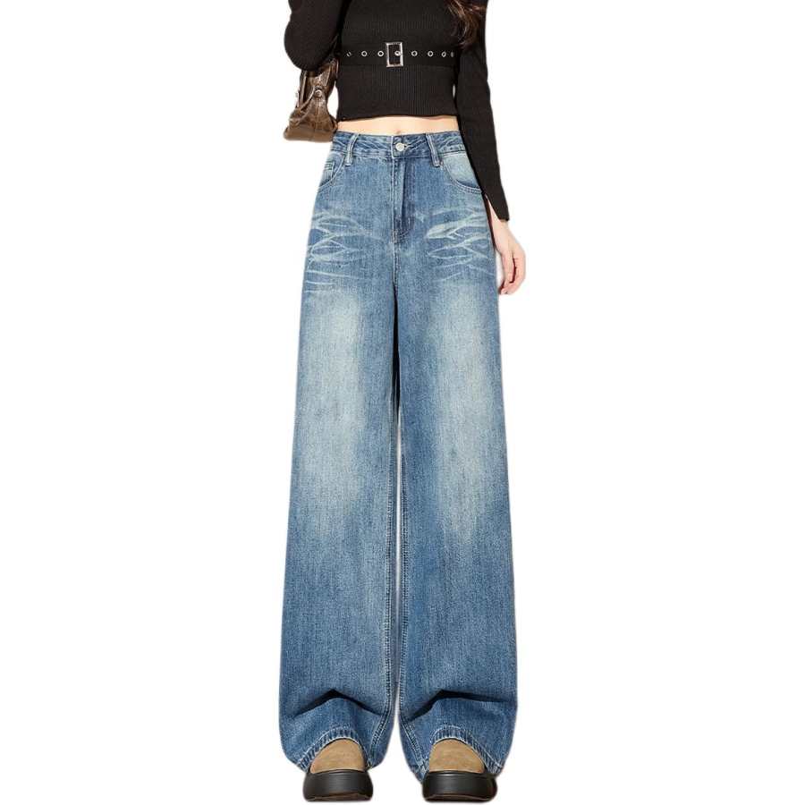 Tonlion Jeans Women's Medium Blue Moderate Wide Leg Pants