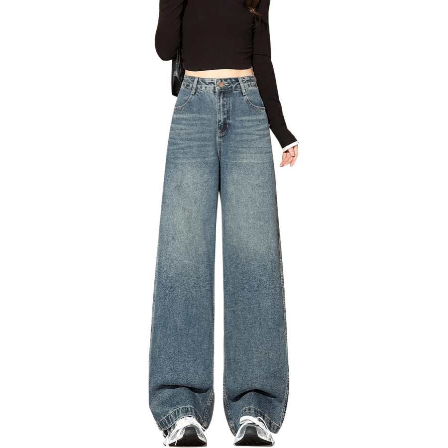 Tonlion Jeans Women's Medium Blue Moderate Wide Leg Pants
