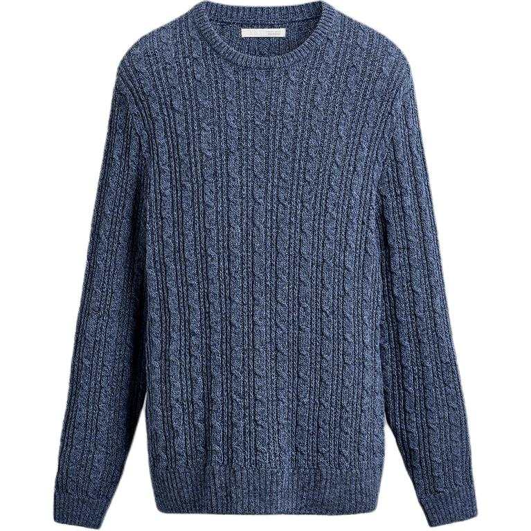 ZARA ZARA Sweaters Men's Blue Crew Neck Moderate