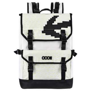 COEXISTENCE Polyester Glow In The Dark Water Repellent Fabric Commute Large Capacity Travel Backpack Large Unisex White