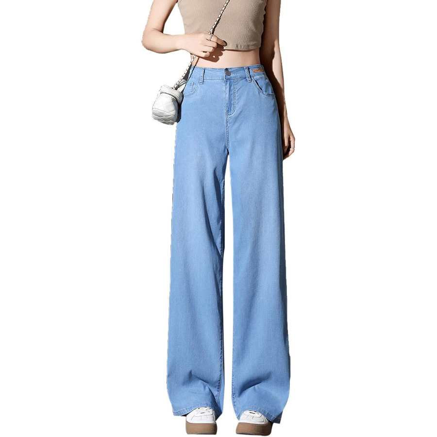 Tonlion Jeans Women's Medium Blue Moderate Wide Leg Pants