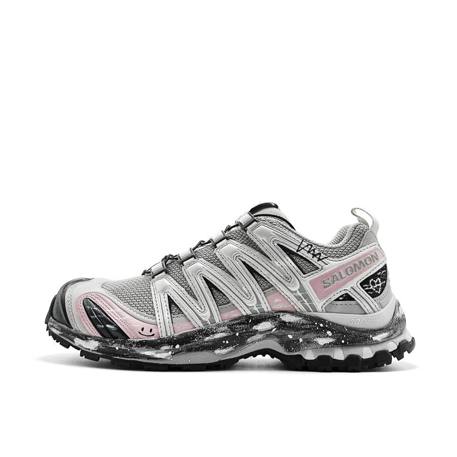 SALOMON XA PRO 3D Cushioning Support Cushioning Support Low top Running Shoes Unisex Silver Pink