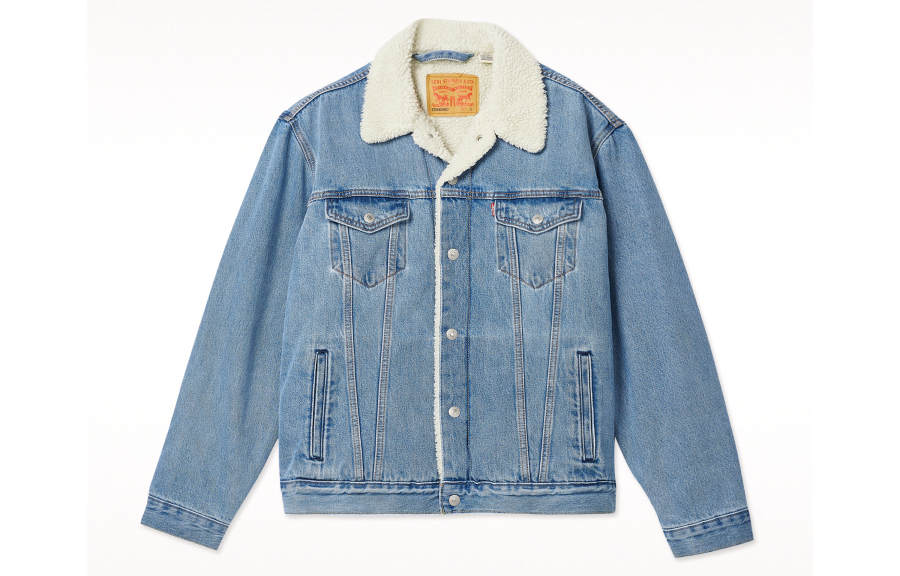 Levis Levis Denim Jackets Unisex Sky Blue Lapel Moderate