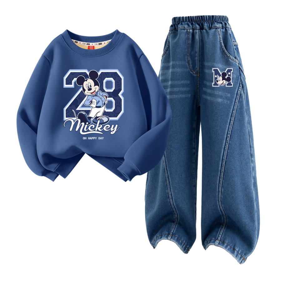 Disney Kids Casual Sportswear Crew Neck Thickened