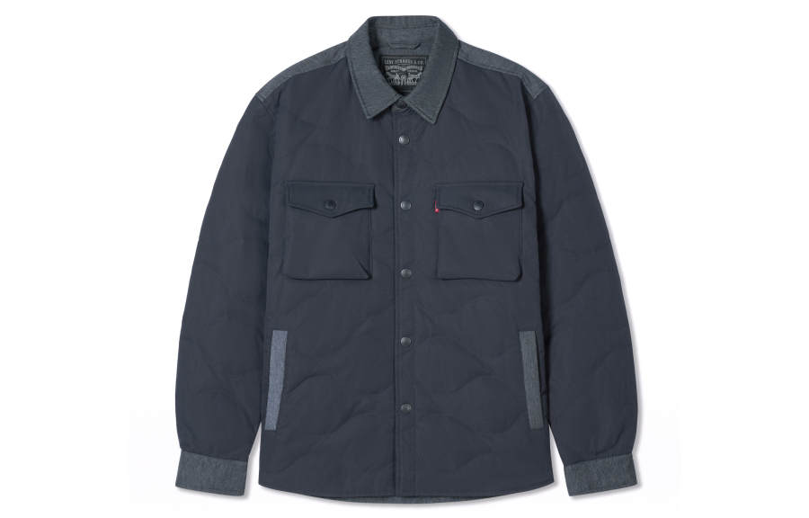 Levis Levis Down Jackets Unisex Navy Blue Lapel Lightweight Down Jacket