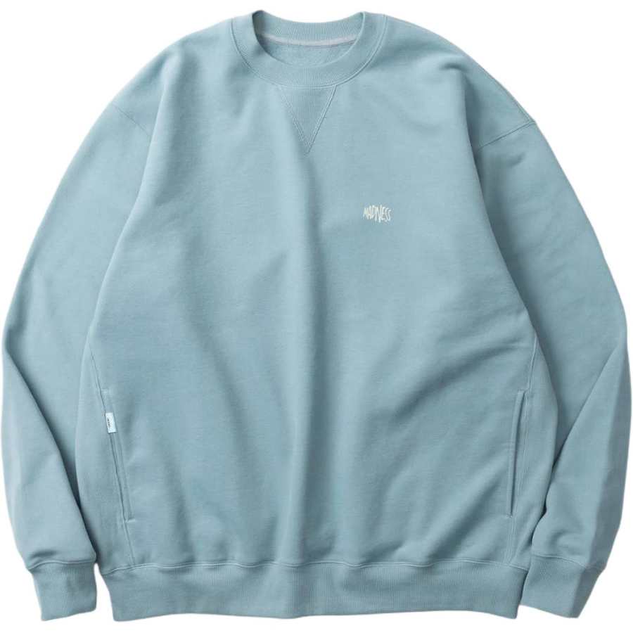 MADNESS Sweatshirts Unisex Gray Blue Crew Neck Moderate