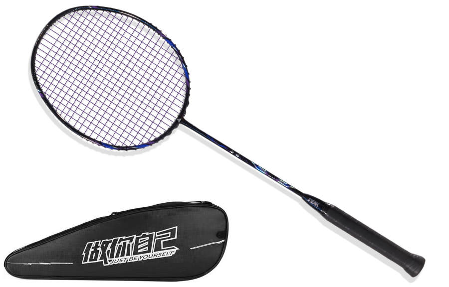 PEAK Full Carbon Badminton Rackets Speed Type Enhanced Swing Speed Advanced Level 675MM Unisex 5U/G6 Night Purple