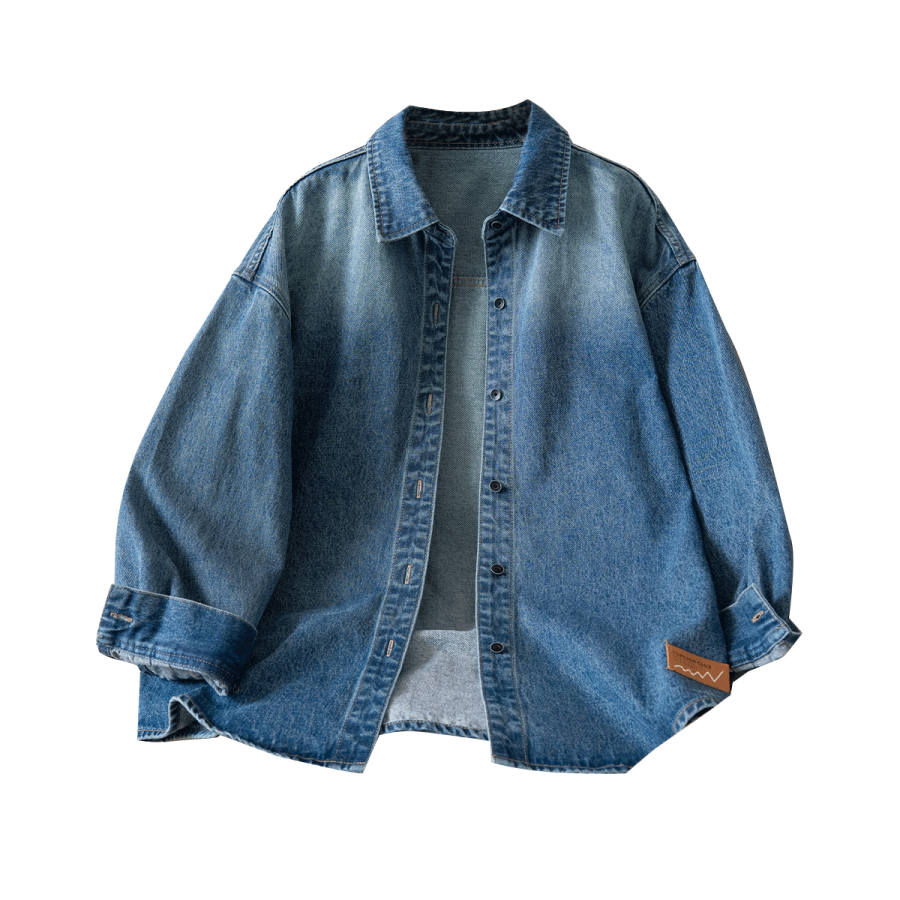Tonlion Denim Jackets Women's Medium Blue Lapel Moderate Straight Fit