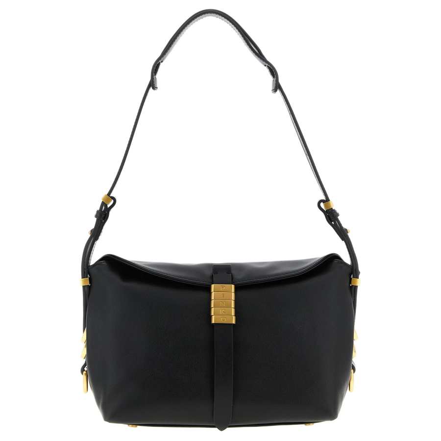 PINKO Goatskin Handbag, Shoulder Bag Small Women's Black